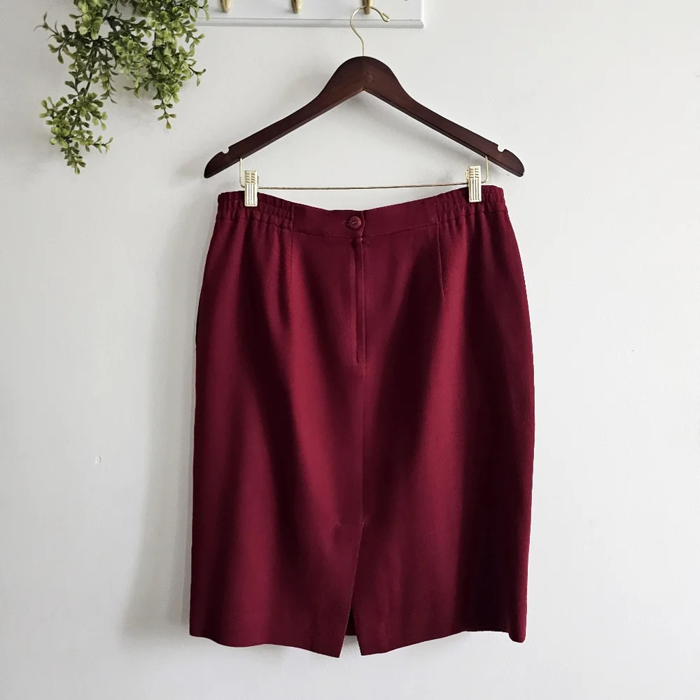 Vintage Talbots 100% Worsted Wool Pencil Skirt – Size 14 – Made in USA